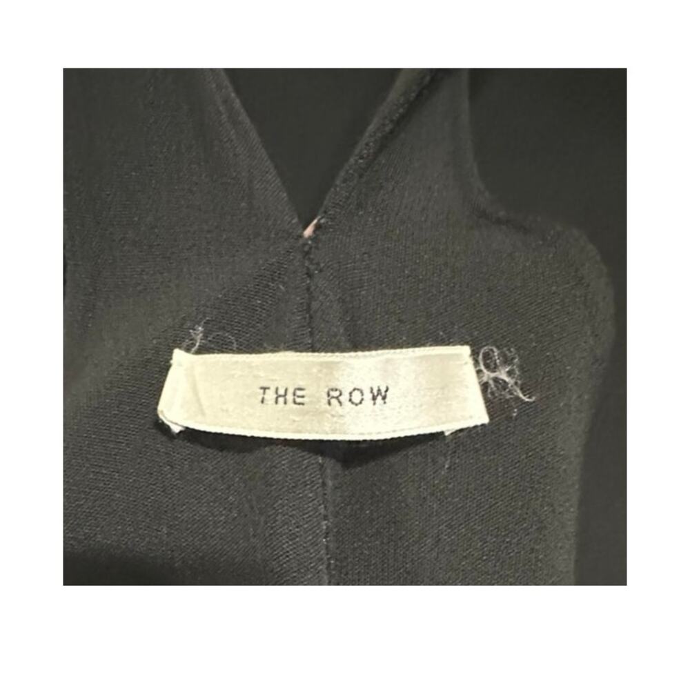 The Row Margaret Black Wool Overalls size XS Silk Lining Stretch Silver Hardware - Picture 2 of 16